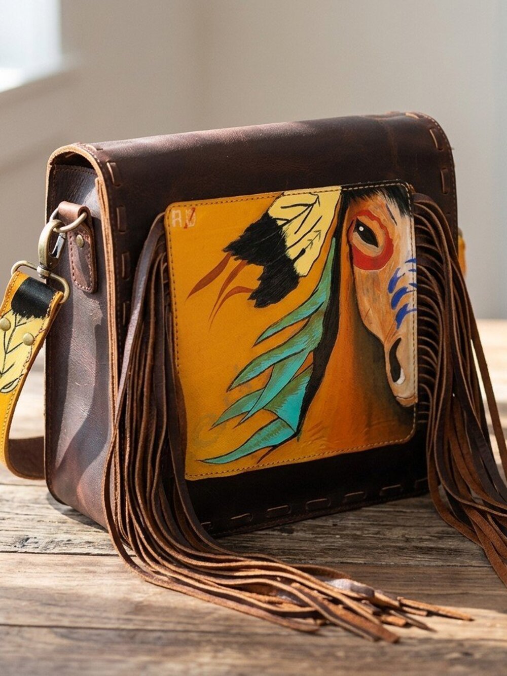 American Darling Wild Horse Western Fringe Crossbody Bag - Picture 10 of 10